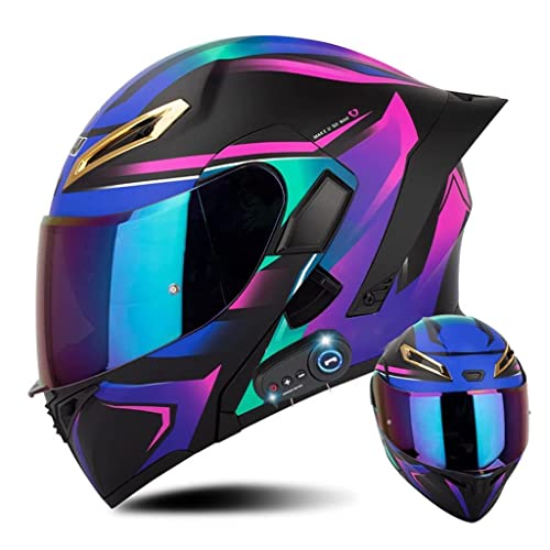 Motorcycle Sport Full Face Helmet, Bluetooth Motocross Helmets Dirt Bike Helmet With Sun Visor And Goggles Dot Approved Men Women Youth Offroad Atv Bmx Downhill Mtb Lightweight Helmet -D-S #TOP2