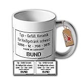 Gefäß keramik für heißgetränk schwarz Doppelseitig Kaffee Bundeswehr #34612