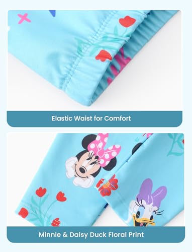 Image of Disney Minnie Mouse Daisy Duck Cuckoo-Loca Girls' Outfit Flutter Long-Sleeve Sweatshirt Top & Printed Leggings Set Clothes for Girls Shirt and Pants Two Piece Outfits Turquoise 2T