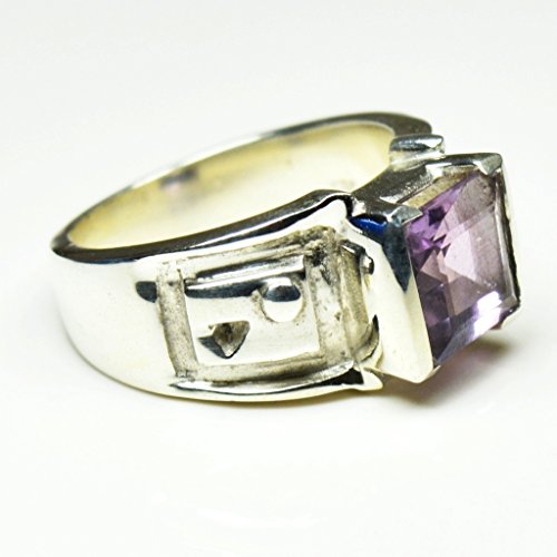 Argent anti ternissement bague carré violet hypoallergénique