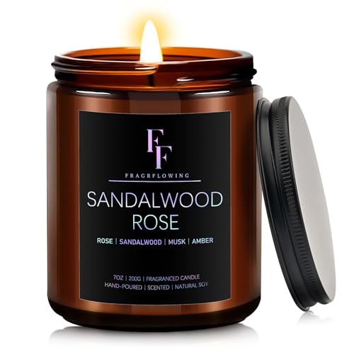 Sandalwood Rose Scented Candles, Candles for Home Scented Aromatherapy Candles,Soy Wax Candle Gift...