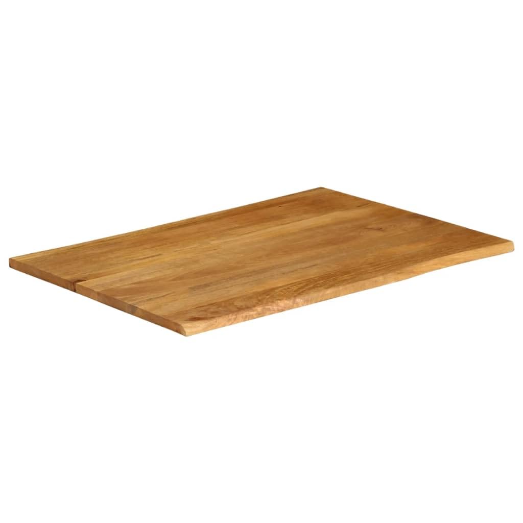 Dessus de table en bois massif 100x80 cm bord vivant et élégance naturelle