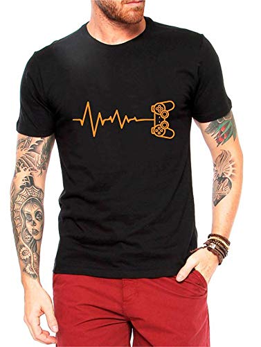 Camiseta Masculina Criativa Urbana Loucos por Games Preta