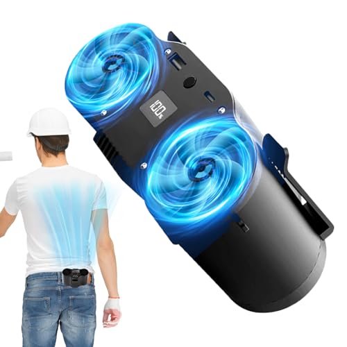 Viento de por vida portátil recargable - Instrumento de refrigeración portátil, recargable 4 velocidades ajustables en la cintura en el ventilador para interiores y en la ap batería de tiempo de