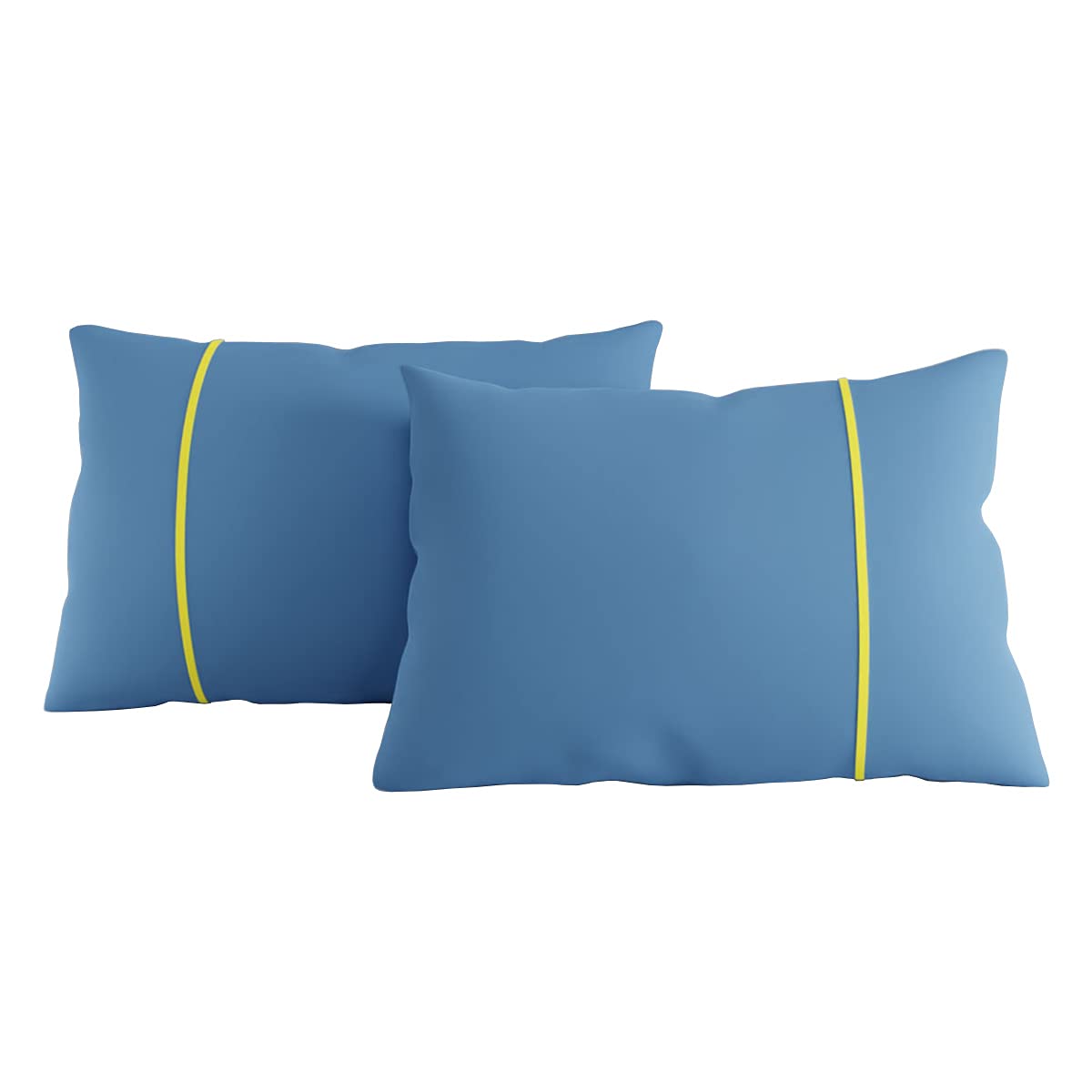 Stoa Paris Cotton Pillow Cover Set of 2, Aesthetic Home Décor Sky Blue and Lime Pillow Covers, Bedroom Pillow Cases Made of Soft Natural, Cool and Breathable Cotton Fabric (18 x 27 inches)