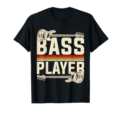 Bass Player Retro L'Instrument De Musique Guitare Basse T-Shirt