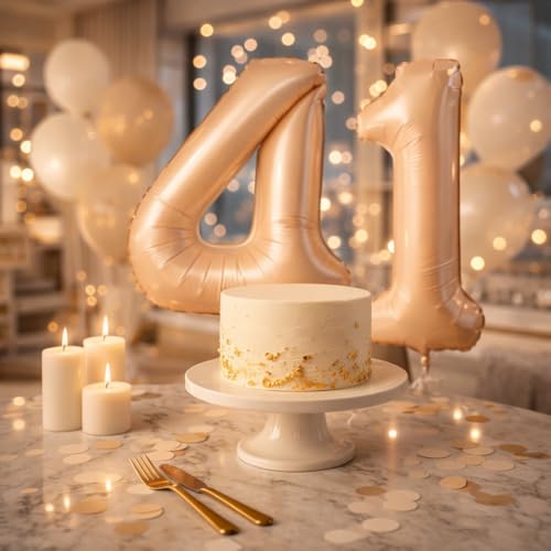Image of WP WANNA PARTY Number 1 Pcs Balloons Retro Apricot First Birthday Decor Light Brown One Balloon For Pcsst Boy /Girl Large 40 Inch Digital Year Old Nude Neutral Caramel-Aluminium