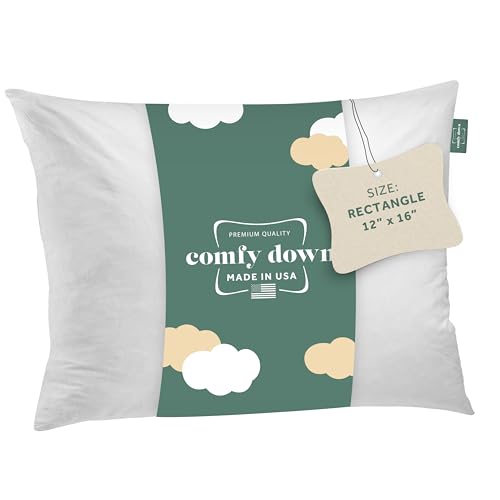 ComfyDown Decorative Throw Pillow Insert, Down and Feather Fill, 100% Cotton Cover, 233 Thread Count - Made in USA (12 X 16)