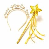 GONNCZ Karneval & Fasching Party Accessoire – Stern Haarreif mit Sternstab, leicht & beweglich