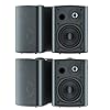 STUDIOFINIX 5.25 Inches 600 Watts Indoor Outdoor Bluetooth Speakers All Weather Wired Wall Mount System for Patio Deck (4 Speakers)