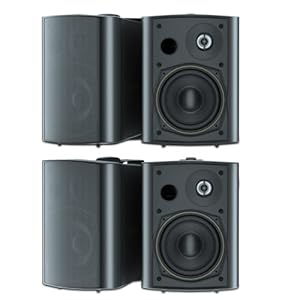 STUDIOFINIX 5.25 Inches 600 Watts Indoor Outdoor Bluetooth Speakers All Weather Wired Wall Mount System for Patio Deck (4 Speakers)