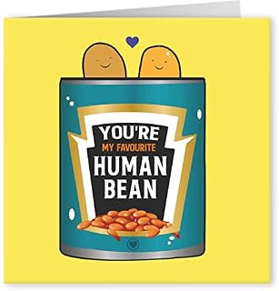 Cult Kitty - To My Fave Human Bean - Birthday Card for Her or Him - Girlfriend Anniversary Card - Boyfriend Anniversary Card - Mothers Day Card for Mum - Wedding Anniversary Cards for Husband or Wife