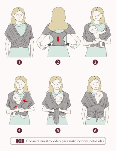 Momcozy Fular portabebés recién nacidos ajustable con malla de aire refrescante, fácil de llevar, hasta niños pequeños (3,6-15,8 kg), adecuado para cintura de 76,2 a 119,4 cm - imagen 6