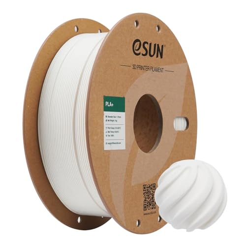 Image of eSUN PLA+ Filament 1.75mm, 3D Printer Filament PLA Plus, Dimensional Accuracy + /- 0.03mm, 1KG Spool (2.2 LBS) 3D Printing Filament for 3D Printers, Milky White