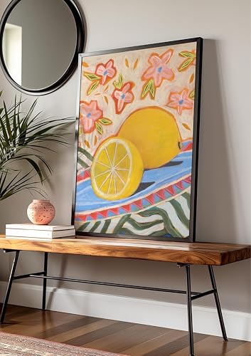 Impression citron XINBAO décoration murale agrumes 70x100 cm encadrée