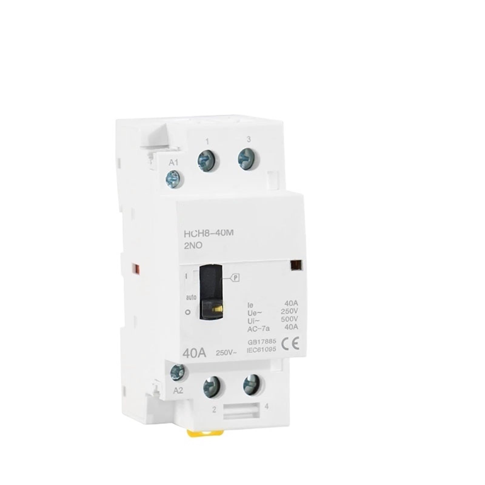 Contacteur modulaire AC 2P 40A 2NO 230V sur rail DIN HCH8-40M avec commande manuelle - 4
