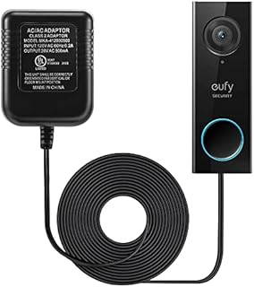 16-24Volt Transformer, C Wire Power Adapter Compatible with Eufy Video Doorbell, UL Certified 20VAC 500mA Transformer with 16.4 ft Cable Supply Power with Security Chime