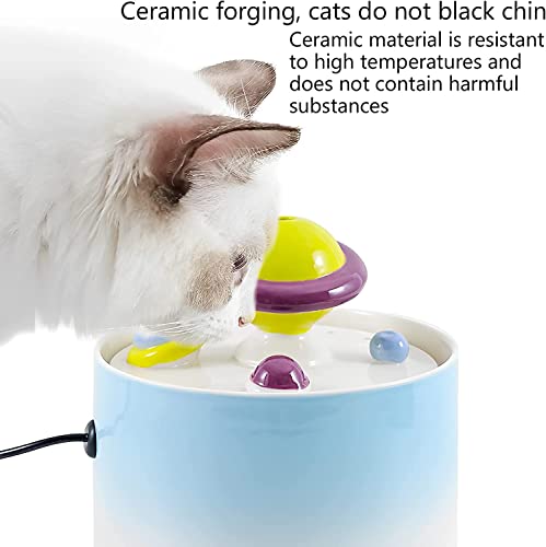 Fuente automática de agua para gatos de cerámica miniatura 4