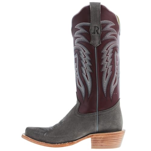 Women's Charcoal Roughout 13 In Dark Cherry Sinatra Top Cowgirl Boot2