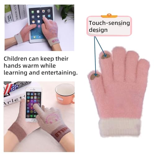 Kids Winter Gloves Knitted Warm - Snow Mittens for 3 4 5 6 7 8 9 10 11 12 13 14 15 Yers Boys Girls Cold Weather4