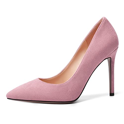MODENCOCO Womens Wedding Sexy Pointed Toe Slip On Suede Party Stiletto High Heel Pumps Dress Shoes 4 Inch2