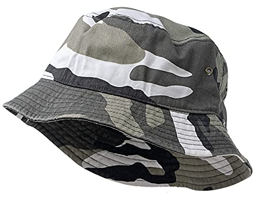 Vintage Fitted Safari Bucket Hat: Camo Grey (L/Xl) #TOP3