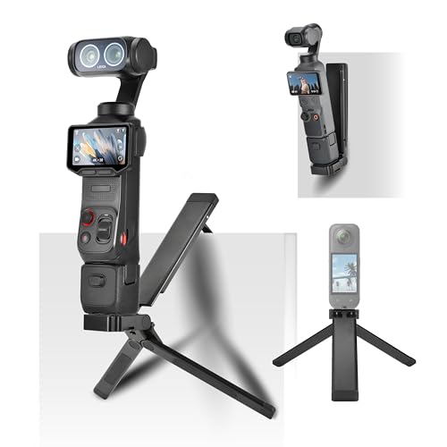 Magnetic Mini Tripod Mount for Insta360 Luna Ultra X5 for DJI Pocket 4 3 Osmo Action 6 5 Pro Flexible Desktop Tripod Stand for GoPro Accessories Metal Selfie Stick Handle Grip with 1/4 Thread Screw