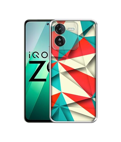 Image of Red Blue White Pattern Design Printed Silicon Soft TPU Back Case Cover for iQOO Z9 5G