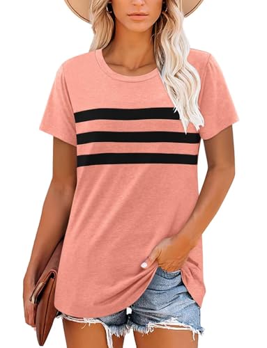 KISSMODA Summer Short Sleeve T Shirt Loose Fit Casual Dressy Women Top 2025 Trendy Ladies Fashion Blouses(S-3XL)