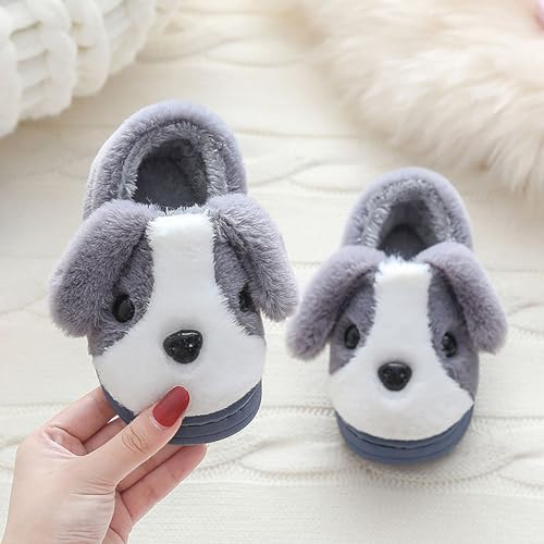 Toddler Fuzzy Slippers Girls Boys Cartoon Cute Animals Dog House Slippers Plush Warm Home Shoes Winter Indoor Outdoor2