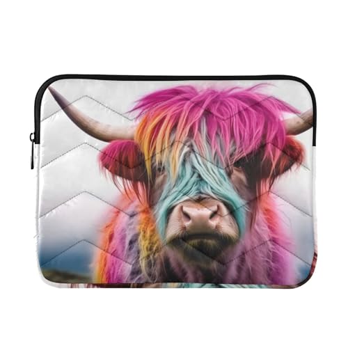 Funda para portátil colorida Highland Cow para 13-14 pulgadas miniatura 1