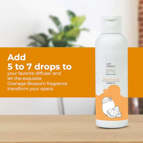 Image of AIR-ROMA Orange Scented Aroma Diffuser Oil, Pure, Natural and Undiluted 100ml | Strong & Long-Lasting Aroma - Fragrance Oil for Home, Office, Candles