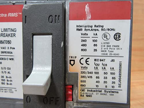 Ge Sela36At0150 Bolt-On Mount Type Sel Molded Case Circuit Breaker 3-Pole 150 Amp 600 Volt Ac Spectra Rms #TOP2