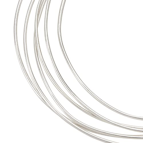 BENECREAT 0.8mm/20 gague 999 Alambre de Plata Esterlina, Alambre Artesanal Redondo de 1 m para Hacer Joyas con Envoltura de Alambre, Proyecto de Carrete, Pulsera Y Aretes