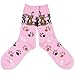 TeeHee Crazy Fun Cute Kitty Cat Paw Novelty Socks for Women 3-Pairs Cotton Crew (9-11, Cat and Foot Prints)