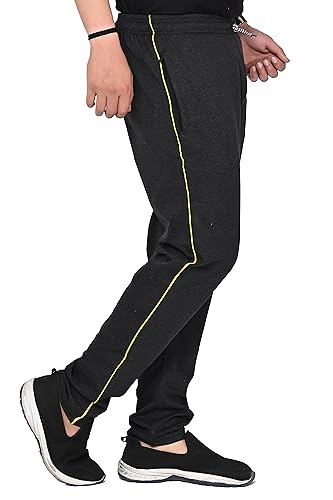 Image of SK Wardrobe Men's Solid Cotton Track Pant | Full Elastic Waistband | Regular Fit Casual Lower for Gym, Home, Lounge Full Length Solid Bottom Wear for Men