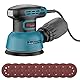 125 mm elektrischer Exzenterschleifer 300W, 6 Gang Polierschleifmaschine für Holzbearbeitung mit 10 Schleifpapieren P80, Staubfangbehälter, Schleifmaschine für DIY Holzpolieren