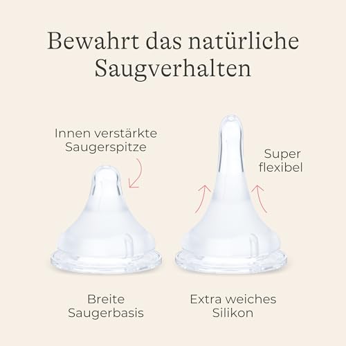 Lansinoh Babyflaschen mit NaturalWave Sauger Gr. S, 160 ml - Doppelpack - neues kompaktes Design für verbesserte Stabilität - mit stapelbarem Deckel 4