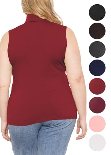 Image of Womens Turtle Neck | Long Sleeve and Sleeveless Top | Plus Size XL-7X | Tops Women White Turtleneck Women