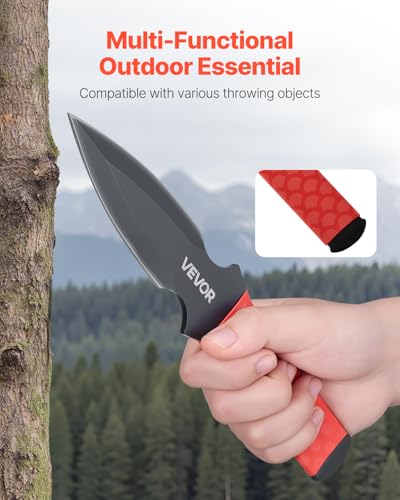 Image of VEVOR Throwing Knives Set, 6 Pack, 8.9 inch Stainless Steel Well-Balanced Knives with Protective Black Nylon Sheath, Ideal Companion for Throwing Products Axes, Sturdy for Recreation and Competition