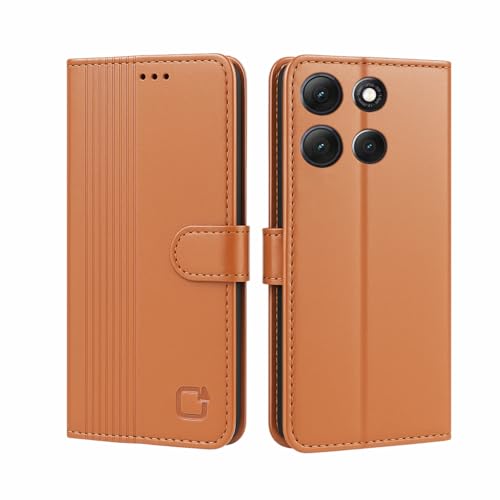 Image of AIBEX Shock Proof Flip Compatible for Motorola G86 Power 5G Flip Cover Leather Finish | Inside TPU with Card Pockets | Wallet Stand | Complete Protection Flip Case- Brown