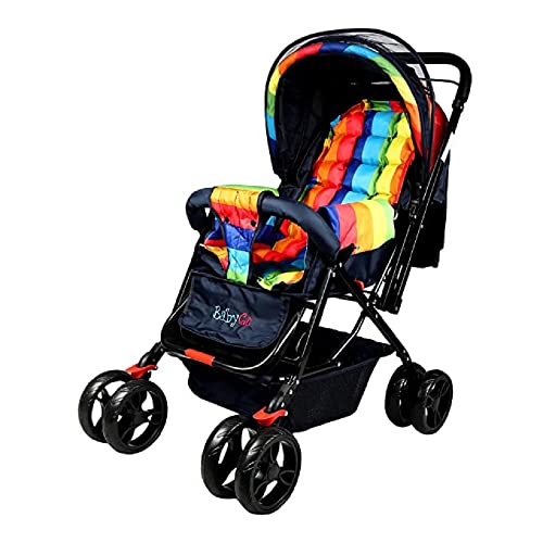 BabyGo Reversible Baby Stroller and Pram with Mosquito Net, Mama Diaper Bag...