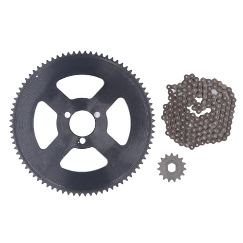 Tomotato Juego de Piñones de Cadena 25H, Piñón Delantero de 10 mm 15T Piñón Trasero de 29 mm 80T Cadena de Transmisión de Eslabones 146 de Acero para Mini Motocicleta ATV Dirt Bike