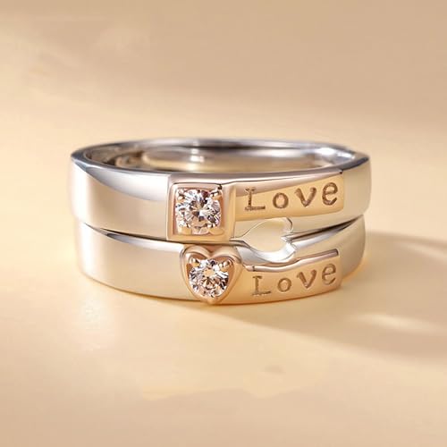 Bague réglable alliance gravure couple argent le cadeau idéal