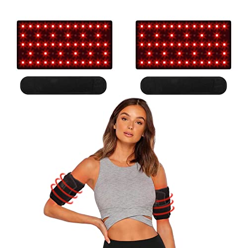 Pploong 2Pcs Red Infrared Light Therapy Arm Belt For Body Pain Relief Wearable Arm Wrap With Timer 660Nm And 850Nm Led Flexible Therapy Pad For Arm Joints Knee Shoulder Home Use Therapy Device #TOP1