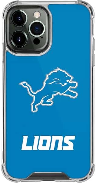 Skinit Clear Phone Case Compatible with iPhone 14 Pro Max - Officially Licensed NFL Detroit Lions Distressed Design