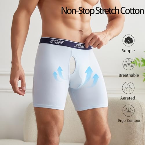 Men's Underwear Boxer Briefs Pack- 95% Cotton 5% Spandex, Ultra Soft & Breathable Underwear with Moisture Wicking2