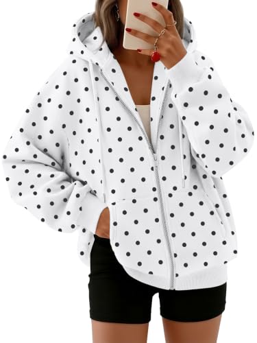Image of Trendy Queen Womens Zip Up Hoodies 2026 Oversized Sweatshirt | Spring Fall Layering Jacket with Pockets, Casual Track Outfits, Cozy Fleece Winter Clothes