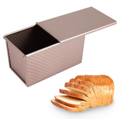 Ksrnsne Stampo Per Pagnotta Con Coperchio Scorrevole Antiaderente - Teglia Per Pane Rettangolare Scatola Per Toast