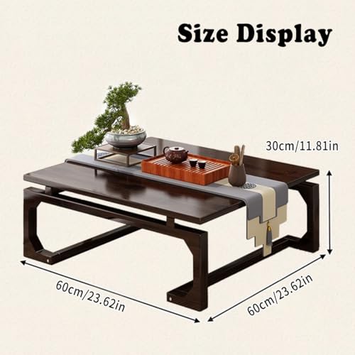 Table basse en bambou compacte 60x60x30 cm pour petits salons et espaces zen - 4